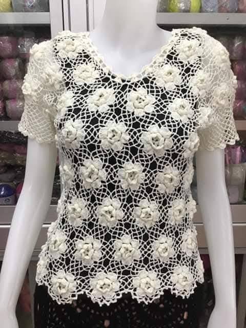 blusas de crochê