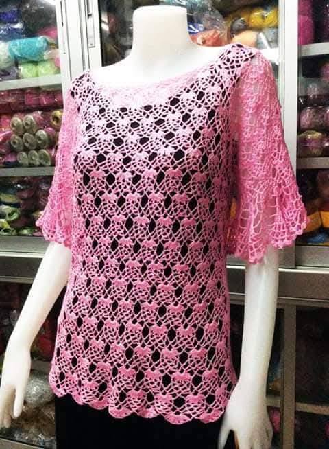 blusas de crochê