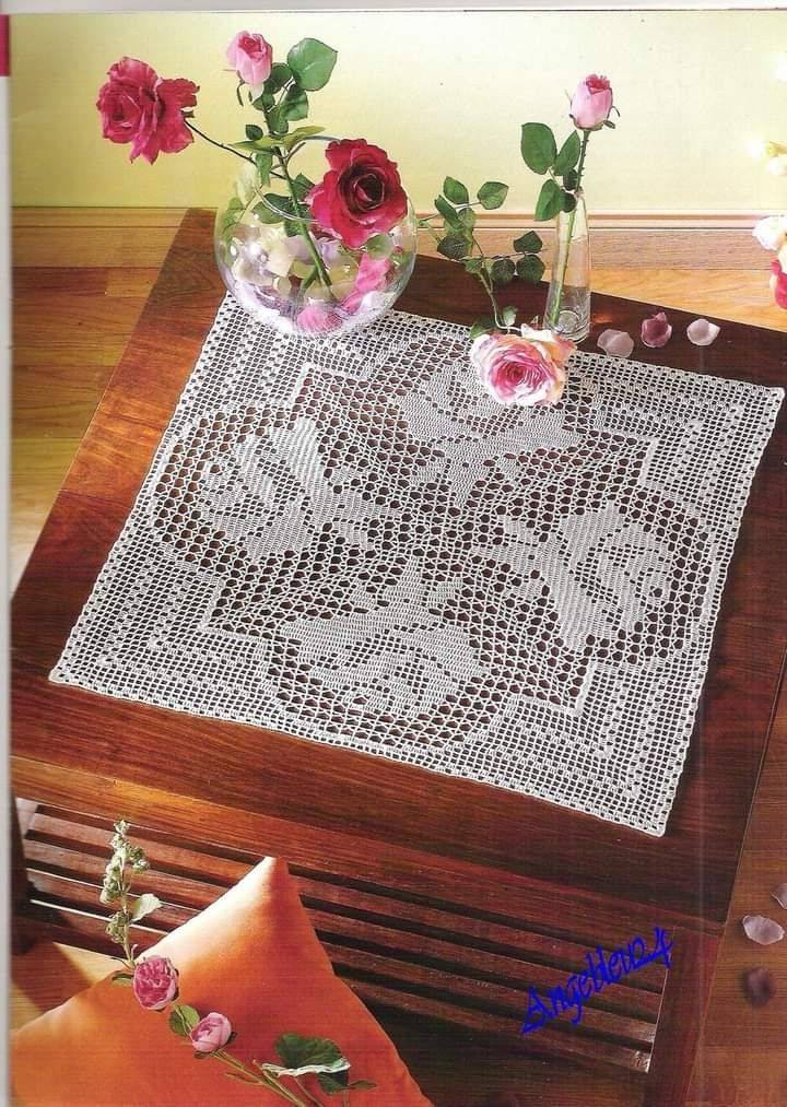 caminhos de mesa em crochê