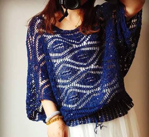 blusas de crochê