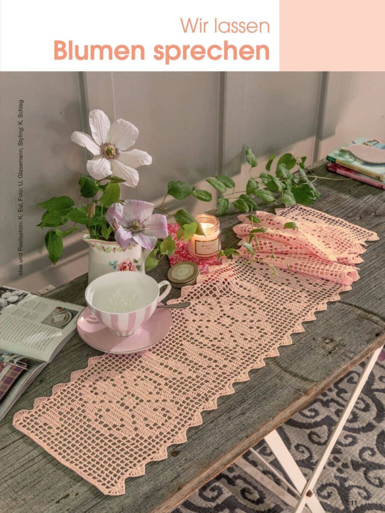 caminhos de mesa em crochê
