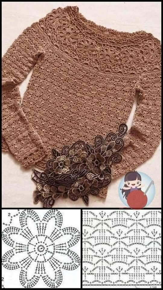 blusas de crochê