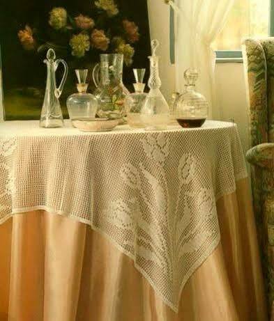 centros de mesa em crochê