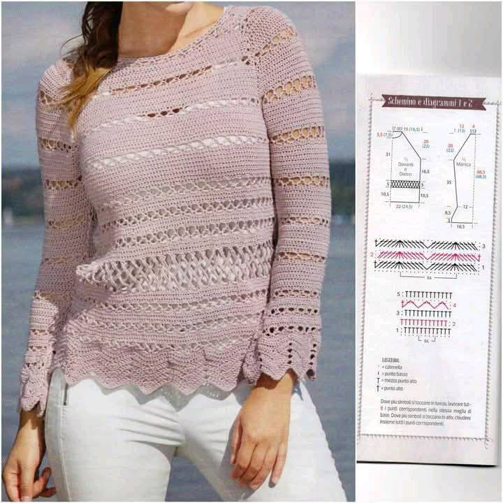 blusas de crochê e tricô