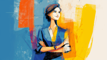 Ilustração gerada pro ia de uma mulher com pose confiante simbolizando uma mulher com inteligência emocional