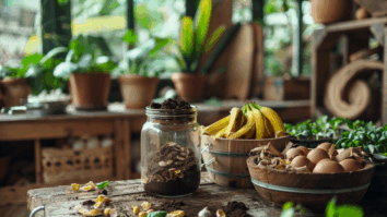 Imagem de alimentos e resto de alimentos que podem servir como adubo para plantas