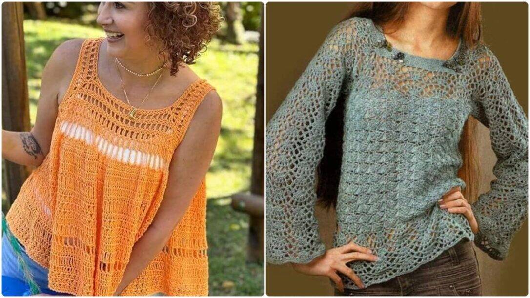 10 Blusas de Crochê Fácil com Gráficos Exclusivos e Passo a Passo ...