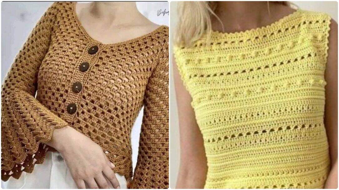 Blusas de crochê elegantes com passo a passo detalhado!