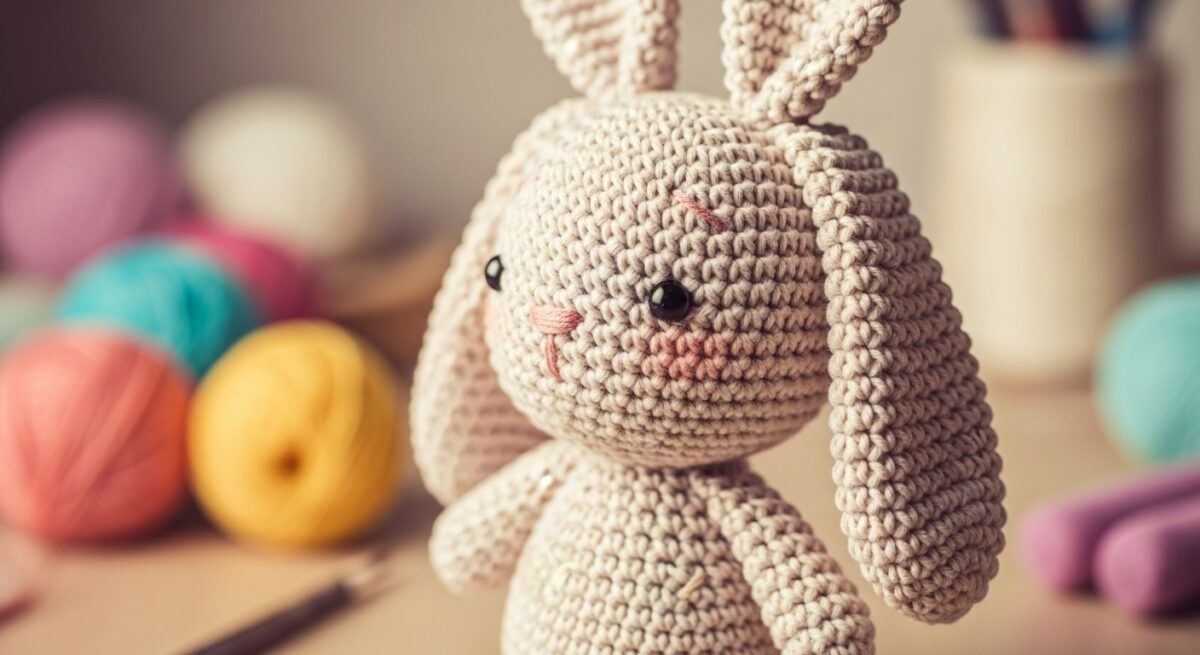 Detalhes delicados do amigurumi mostram a beleza e o carinho da arte feita à mão.