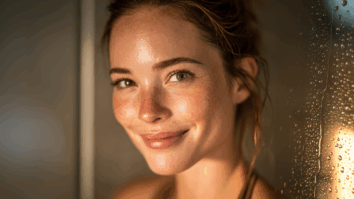 Imagem gerada por IA simbolizando uma mulher com a pele bonita e hidratada após uso de skincare